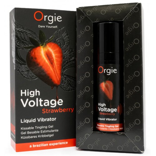 Съедобный интимный гель с возбуждающим эффектом вибрации Orgie High Voltage Strawberry 15 мл Съедобный интимный гель с возбуждающим эффектом вибрации Orgie High Voltage Strawberry 15 мл