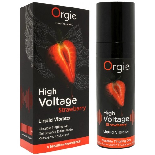 Съедобный интимный гель с возбуждающим эффектом вибрации Orgie High Voltage Strawberry 15 мл Съедобный интимный гель с возбуждающим эффектом вибрации Orgie High Voltage Strawberry 15 мл