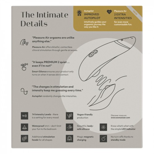 Бесконтактный стимулятор клитора Womanizer Premium 2 Gray Бесконтактный стимулятор клитора Womanizer Premium 2 Gray