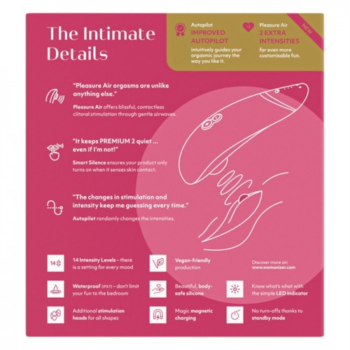 Бесконтактный стимулятор клитора Womanizer Premium 2 Raspberry Бесконтактный стимулятор клитора Womanizer Premium 2 Raspberry