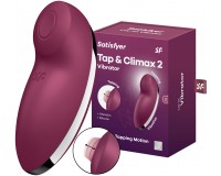 Клиторальный вибростимулятор с пульсацией Satisfyer Tap And Climax 2 бордовый
