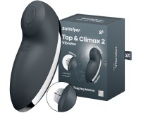 Клиторальный вибростимулятор с пульсацией Satisfyer Tap And Climax 2 серый