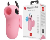 Насадка на палец Pretty Love Magic Devil с электро и вакуумно-волновой стимуляцией