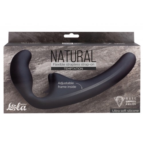 Гнущийся безремневой страпон Natural Temptation Black Гнущийся безремневой страпон Natural Temptation Black