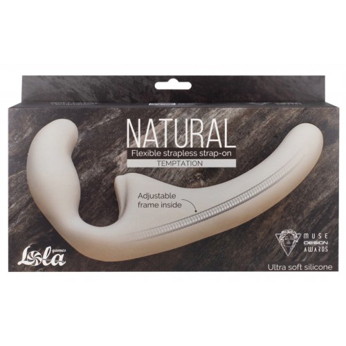 Гнущийся безремневой страпон Natural Temptation Biege Гнущийся безремневой страпон Natural Temptation Biege