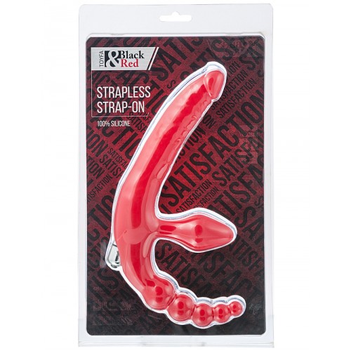 Безремневой вибрострапон Black and Red by Toyfa с анальным стимулятором красный Безремневой вибрострапон Black and Red by Toyfa с анальным стимулятором красный