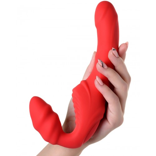 Безремневой страпон с вибрацией Black and Red by Toyfa 35 см красный Безремневой страпон с вибрацией Black and Red by Toyfa 35 см красный