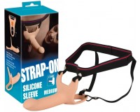 Реалистичный фаллопротез на ремнях Strap-On + 5 см к длине