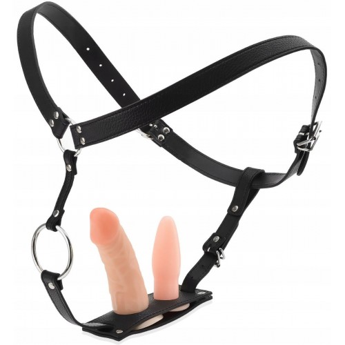 Ремень для страпона с анальной и вагинальной втулками Ремень для страпона с анальной и вагинальной втулками