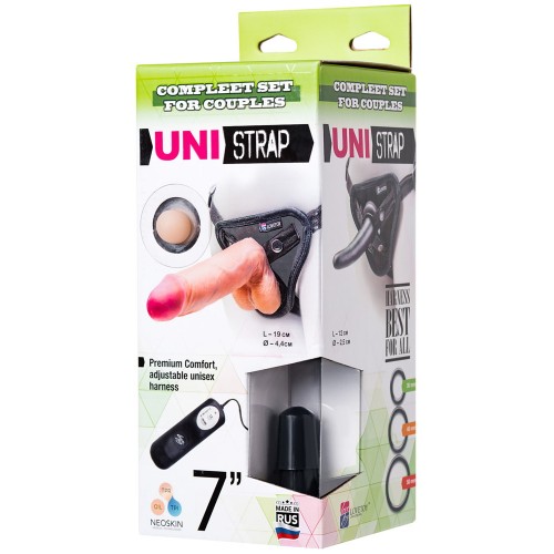 Реалистичный вибрострапон со сменной насадкой и коннектором Harness Uni Strap Реалистичный вибрострапон со сменной насадкой и коннектором Harness Uni Strap