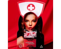 Эротический набор Территория соблазна: Медсестра - ободок, подвязка, 10 карт