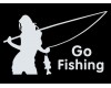 Виниловая наклейка на авто белая Go Fishing