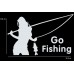 Виниловая наклейка на авто белая Go Fishing