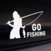Виниловая наклейка на авто белая Go Fishing