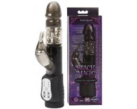 Вращающийся вибратор-кролик Hi-tech Black Madgic со стимулирующими шариками
