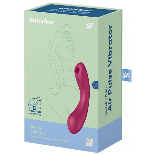 Вакуумный стимулятор клитора с вибрирующей ручкой Satisfyer Curvy Trinity 1 розовый Вакуумный стимулятор клитора с вибрирующей ручкой Satisfyer Curvy Trinity 1 розовый