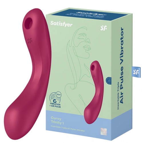 Вакуумный стимулятор клитора с вибрирующей ручкой Satisfyer Curvy Trinity 1 розовый Вакуумный стимулятор клитора с вибрирующей ручкой Satisfyer Curvy Trinity 1 розовый