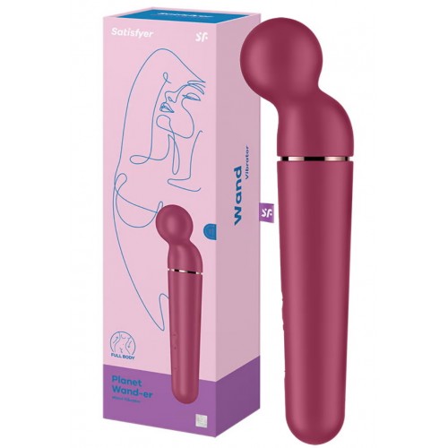 Перезаряжаемый вибромассажер с плавающей головкой Satisfyer Planet Wand-er Rose Перезаряжаемый вибромассажер с плавающей головкой Satisfyer Planet Wand-er Rose