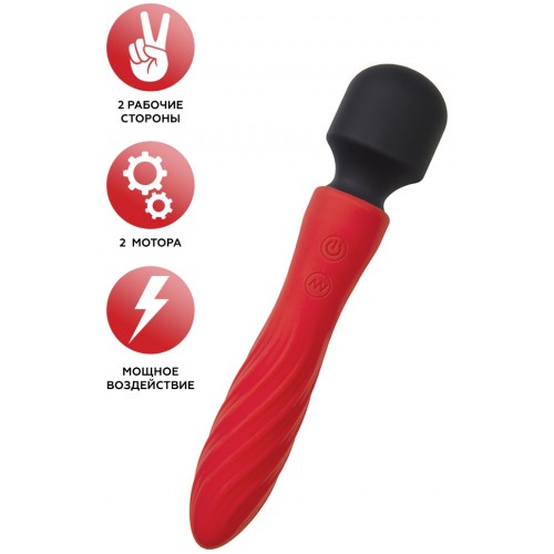 Двусторонний интимный вибромассажер Black and Red by Toyfa красный Двусторонний интимный вибромассажер Black and Red by Toyfa красный