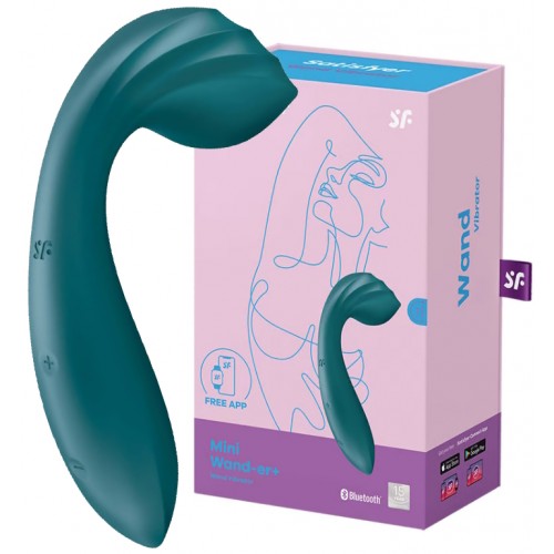 Перезаряжаемый смарт-массажер Satisfyer Mini Wand-er+ бирюзовый Перезаряжаемый смарт-массажер Satisfyer Mini Wand-er+ бирюзовый