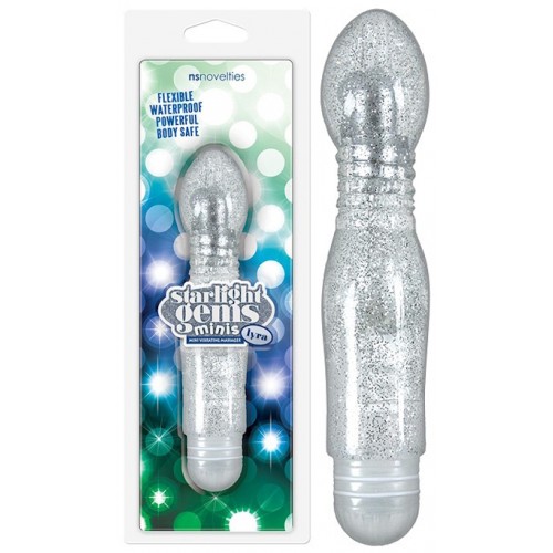 Гнущийся вибратор с блестками Starlight Gems Minis Lyra серебристый Гнущийся вибратор с блестками Starlight Gems Minis Lyra серебристый
