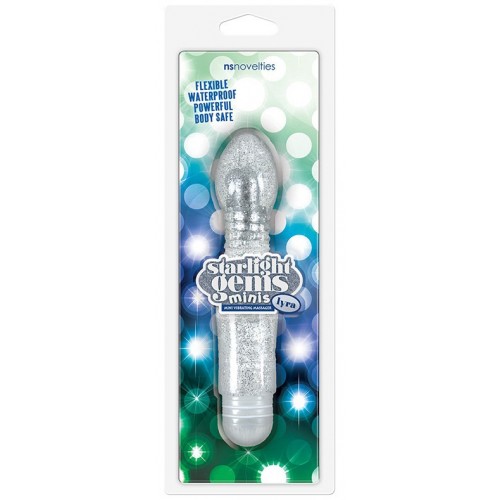 Гнущийся вибратор с блестками Starlight Gems Minis Lyra серебристый Гнущийся вибратор с блестками Starlight Gems Minis Lyra серебристый