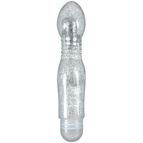 Гнущийся вибратор с блестками Starlight Gems Minis Lyra серебристый Гнущийся вибратор с блестками Starlight Gems Minis Lyra серебристый