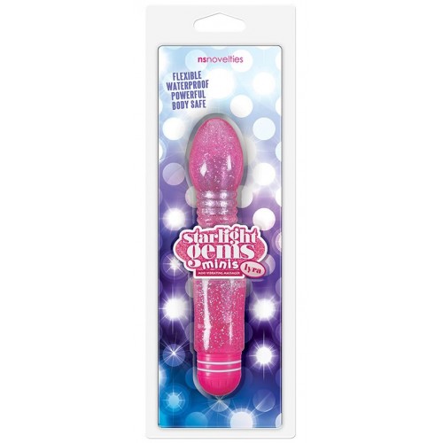 Гнущийся вибратор с блестками Starlight Gems Minis Lyra розовый Гнущийся вибратор с блестками Starlight Gems Minis Lyra розовый