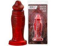 Искушающий фантазийный вибратор из жидкого силикона Black and Red by Toyfa Monster Saur 20 см