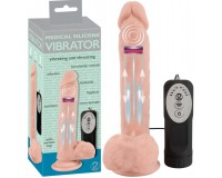Реалистичный вибратор с поступательными движениями Medical Silicone Thrusting Vibrator 21 см
