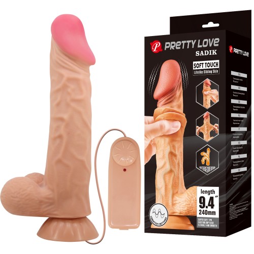 Реалистичный вибратор с эффектом двойной кожи телесный Pretty Love Sliding Skin Sadik 24 см Реалистичный вибратор с эффектом двойной кожи телесный Pretty Love Sliding Skin Sadik 24 см