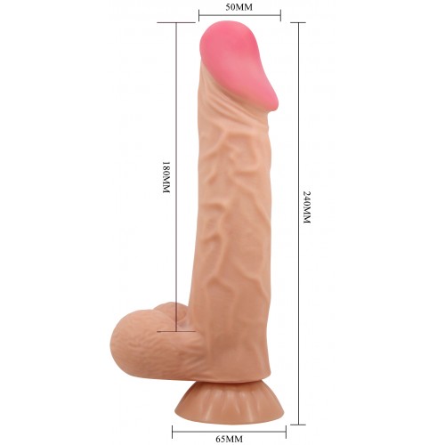Реалистичный вибратор с эффектом двойной кожи телесный Pretty Love Sliding Skin Sadik 24 см Реалистичный вибратор с эффектом двойной кожи телесный Pretty Love Sliding Skin Sadik 24 см