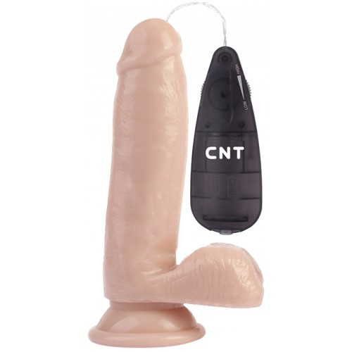 Реалистичный вибратор с мошонкой CnT 18 см Реалистичный вибратор с мошонкой CnT 18 см