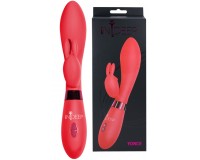 Вибратор с клиторальным стимулятором-кроликом Indeep Yonce Red