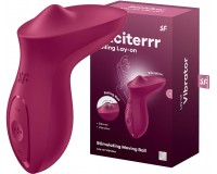 Клиторальный вибромассажер с плавающим стимулятором Satisfyer Exciterrr бордовый