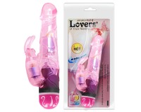 Розовый вибратор с клиторальным стимулятором Lovers
