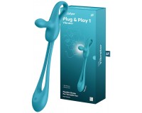 Многофункциональный вибратор для пар с гибкой основой Satisfyer Plug & Play 1 голубой