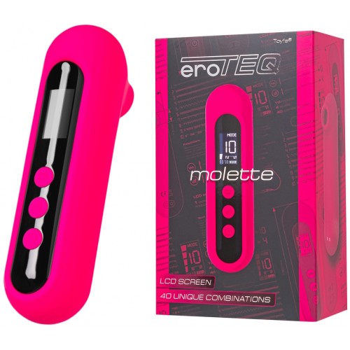 Вакуумно-волновой стимулятор клитора с вибрацией EroTeq Molette с LCD экраном Вакуумно-волновой стимулятор клитора с вибрацией EroTeq Molette с LCD экраном