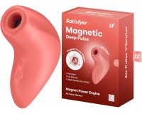 Вакуумно-волновой стимулятор клитора с вибрацией Satisfyer Magnetic Deep Pulse коралловый