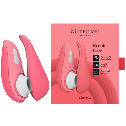 Бесконтактный вакуумно-волновой стимулятор клитора Womanizer Liberty 2 розовый Бесконтактный вакуумно-волновой стимулятор клитора Womanizer Liberty 2 розовый