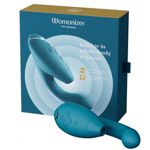 Роскошный вакуумный вибростимулятор для G точки и клитора Womanizer Duo 2 бирюзовый Роскошный вакуумный вибростимулятор для G точки и клитора Womanizer Duo 2 бирюзовый