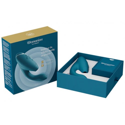 Роскошный вакуумный вибростимулятор для G точки и клитора Womanizer Duo 2 бирюзовый Роскошный вакуумный вибростимулятор для G точки и клитора Womanizer Duo 2 бирюзовый