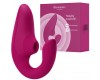 Бесконтактный вакуумно-волновой стимулятор клитора с вибрацией и вагинальным отростком Womanizer Blend малиновый