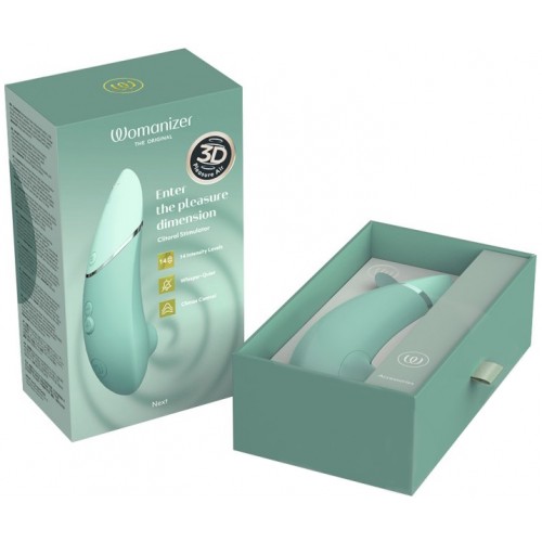 Бесконтактный вакуумно-волновой стимулятор клитора Womanizer Next цвета шалфея Бесконтактный вакуумно-волновой стимулятор клитора Womanizer Next цвета шалфея