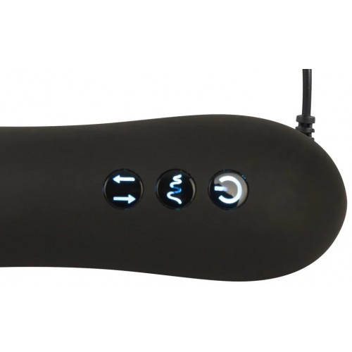 Анальный вибратор черного цвета с поступательными движениями Push it Анальный вибратор черного цвета с поступательными движениями Push it