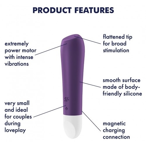 Мини-вибратор Satisfyer Ultra Power Bullet 2 фиолетовый Мини-вибратор Satisfyer Ultra Power Bullet 2 фиолетовый