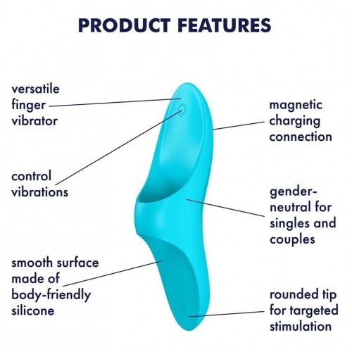 Клиторальный вибромассажер на палец Satisfyer Teaser голубой Клиторальный вибромассажер на палец Satisfyer Teaser голубой