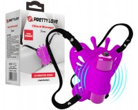 Клиторальный вибростимулятор-бабочка на ремешках Pretty Love Sloane