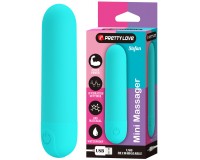 Перезаряжаемая вибропуля Pretty Love Stefan с 10 режимами вибрации бирюзовая