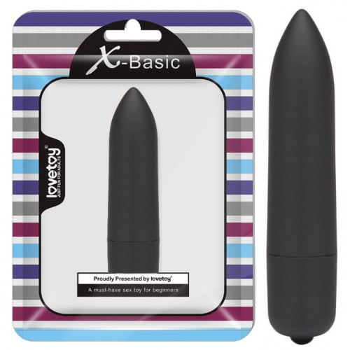 Черная вибропулька с 10 режимами вибрации X-Basic Lovetoy Черная вибропулька с 10 режимами вибрации X-Basic Lovetoy